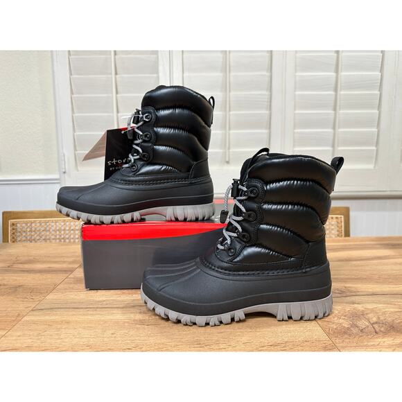 Storm By Cougar Cardiff Winter Black Boots Size 8 NIB Textile Upper Waterproof - Picture 3 of 15